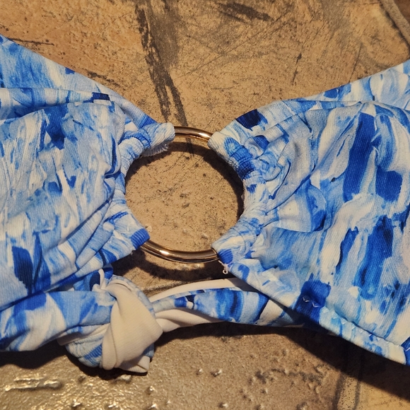 MELISSA ODABASH Women's Top Swim Size 10 Blue Halter Bikini Top - Picture 5 of 7